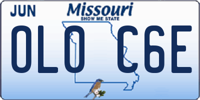 MO license plate OL0C6E