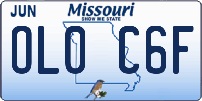 MO license plate OL0C6F