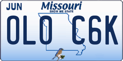 MO license plate OL0C6K