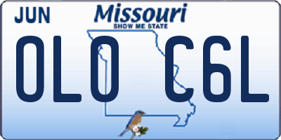 MO license plate OL0C6L