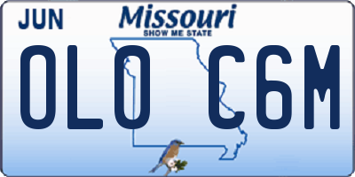 MO license plate OL0C6M