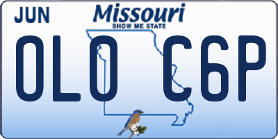 MO license plate OL0C6P