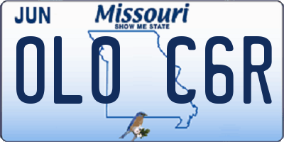 MO license plate OL0C6R