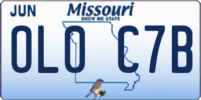 MO license plate OL0C7B