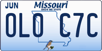 MO license plate OL0C7C