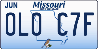 MO license plate OL0C7F