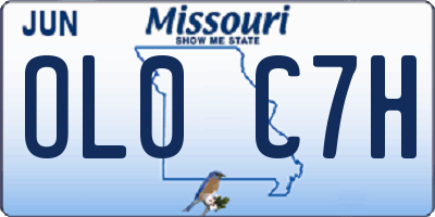 MO license plate OL0C7H