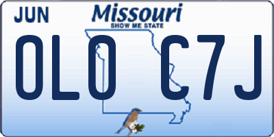 MO license plate OL0C7J