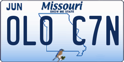 MO license plate OL0C7N