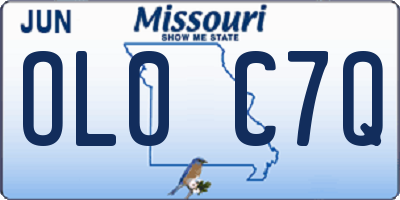 MO license plate OL0C7Q