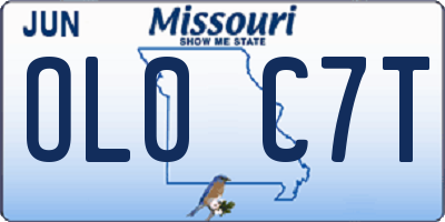 MO license plate OL0C7T