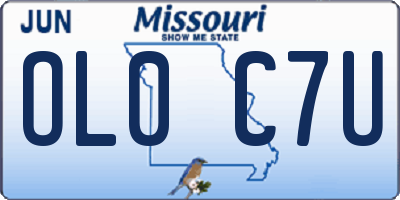 MO license plate OL0C7U