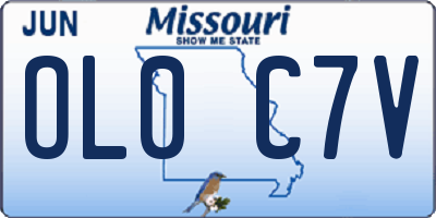 MO license plate OL0C7V
