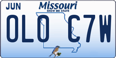 MO license plate OL0C7W