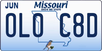 MO license plate OL0C8D
