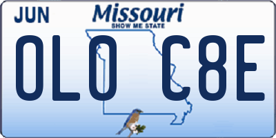 MO license plate OL0C8E