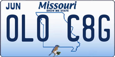 MO license plate OL0C8G
