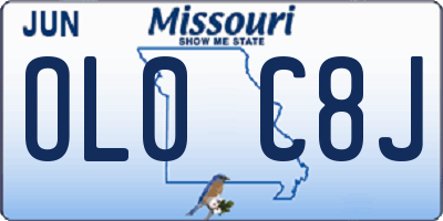 MO license plate OL0C8J