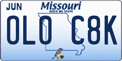 MO license plate OL0C8K