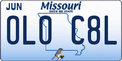 MO license plate OL0C8L