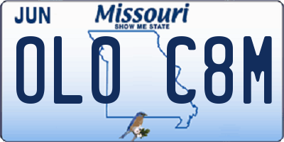 MO license plate OL0C8M