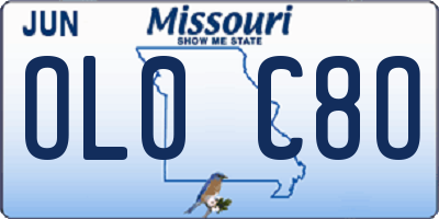 MO license plate OL0C8O
