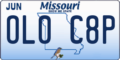 MO license plate OL0C8P