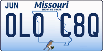 MO license plate OL0C8Q