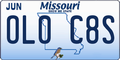 MO license plate OL0C8S