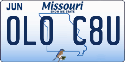 MO license plate OL0C8U