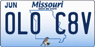 MO license plate OL0C8V