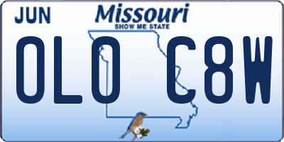 MO license plate OL0C8W