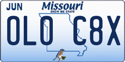 MO license plate OL0C8X