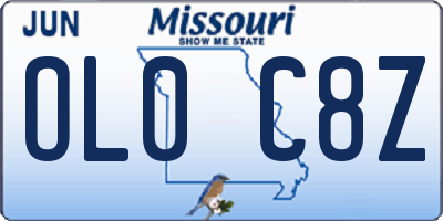 MO license plate OL0C8Z