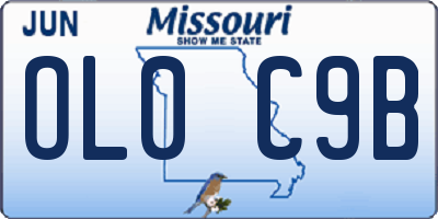 MO license plate OL0C9B