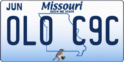 MO license plate OL0C9C