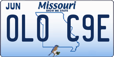 MO license plate OL0C9E