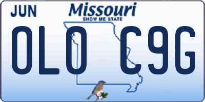 MO license plate OL0C9G