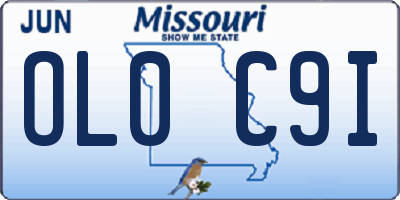 MO license plate OL0C9I