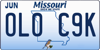 MO license plate OL0C9K