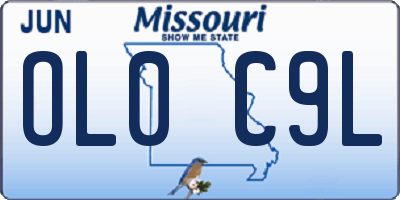 MO license plate OL0C9L