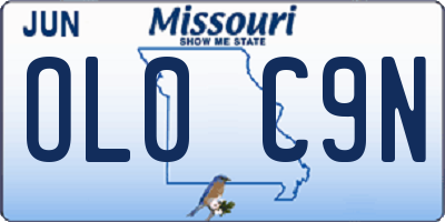 MO license plate OL0C9N