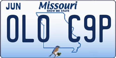 MO license plate OL0C9P