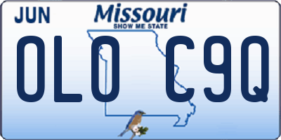 MO license plate OL0C9Q