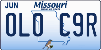 MO license plate OL0C9R