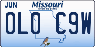 MO license plate OL0C9W