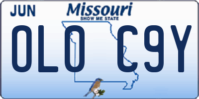 MO license plate OL0C9Y