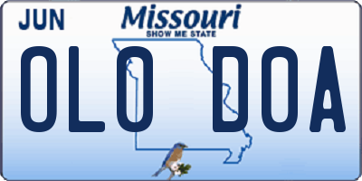 MO license plate OL0D0A