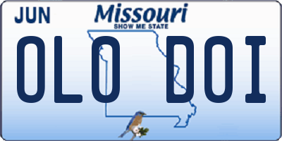 MO license plate OL0D0I