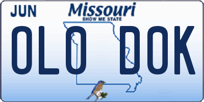 MO license plate OL0D0K